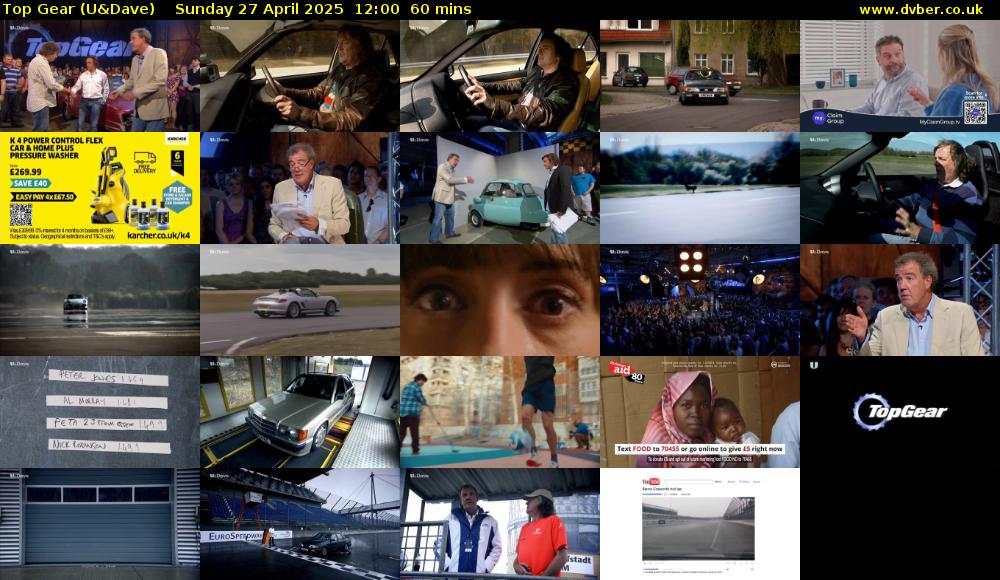 Top Gear (U&Dave) Sunday 27 April 2025 12:00 - 13:00