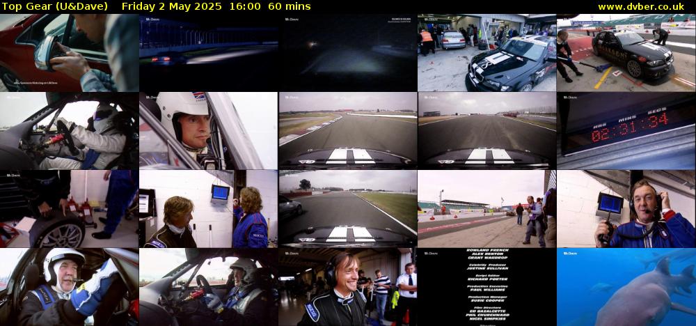 Top Gear (U&Dave) Friday 2 May 2025 16:00 - 17:00