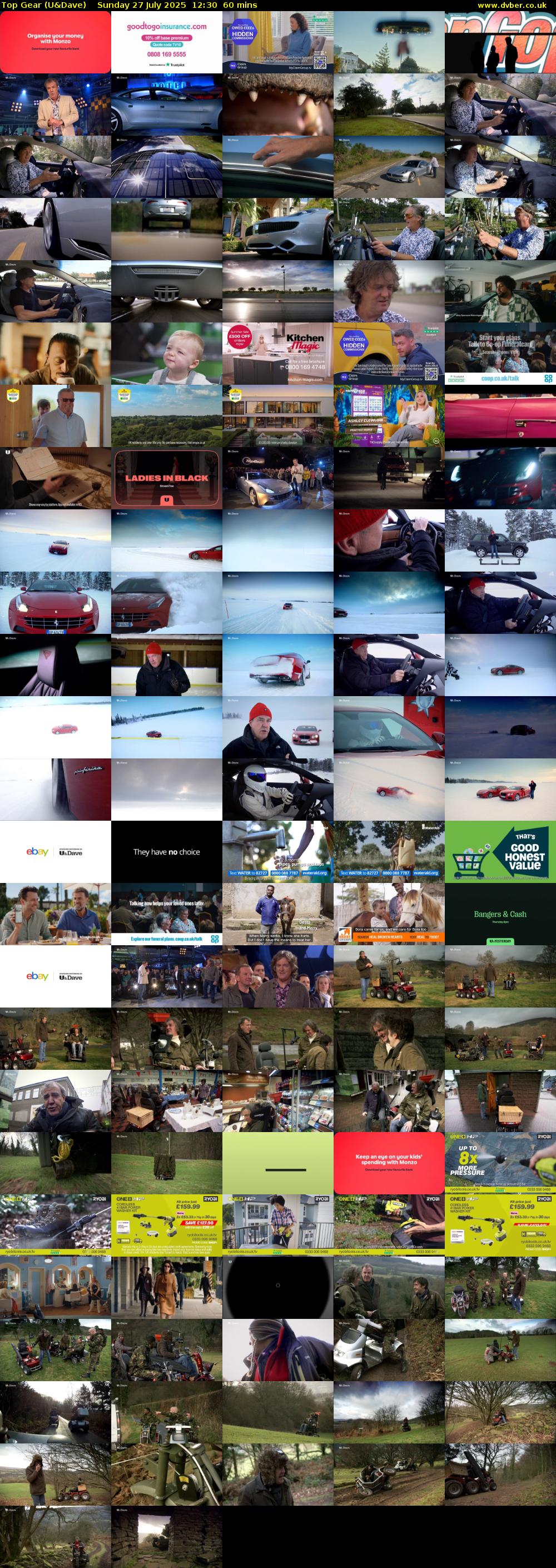 Top Gear (U&Dave) Sunday 27 July 2025 12:30 - 13:30