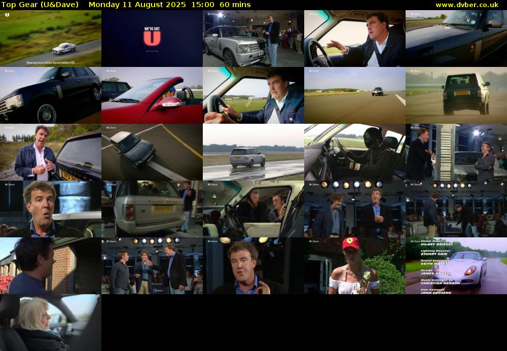 Top Gear (U&Dave) Monday 11 August 2025 15:00 - 16:00