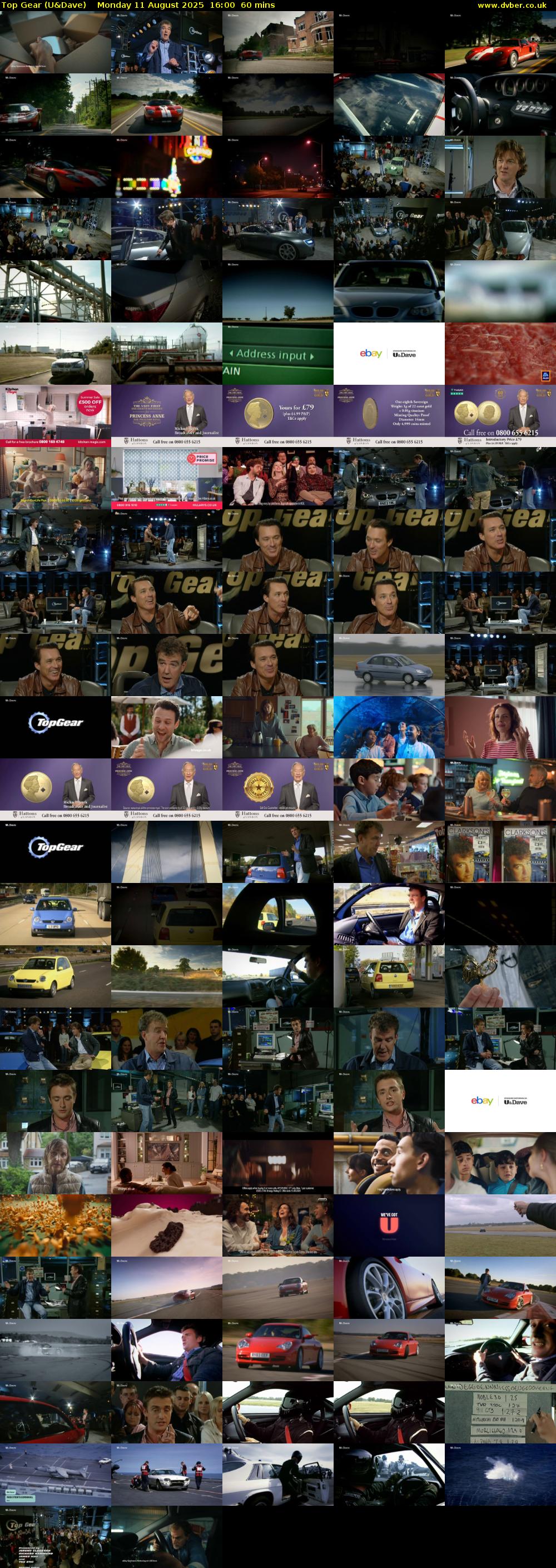 Top Gear (U&Dave) Monday 11 August 2025 16:00 - 17:00