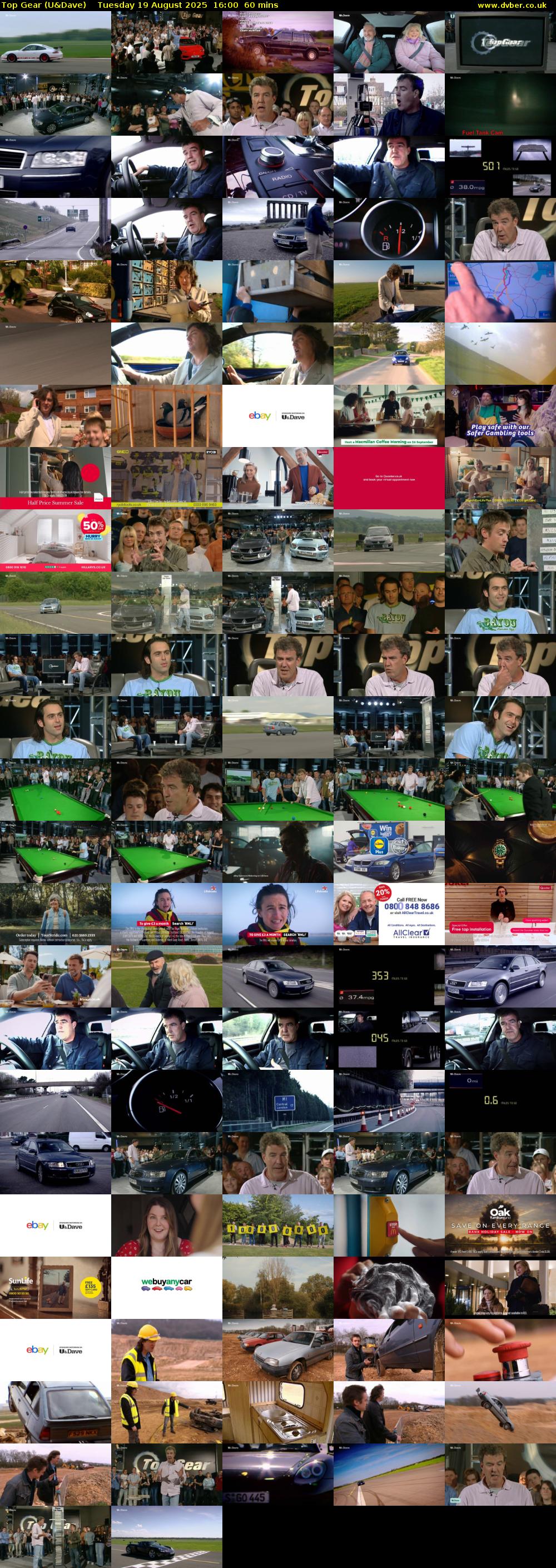 Top Gear (U&Dave) Tuesday 19 August 2025 16:00 - 17:00