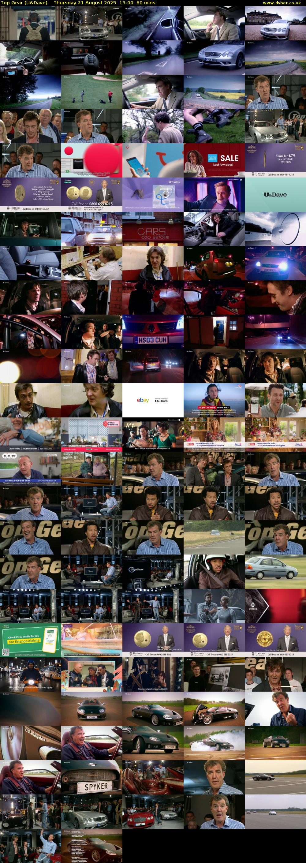 Top Gear (U&Dave) Thursday 21 August 2025 15:00 - 16:00