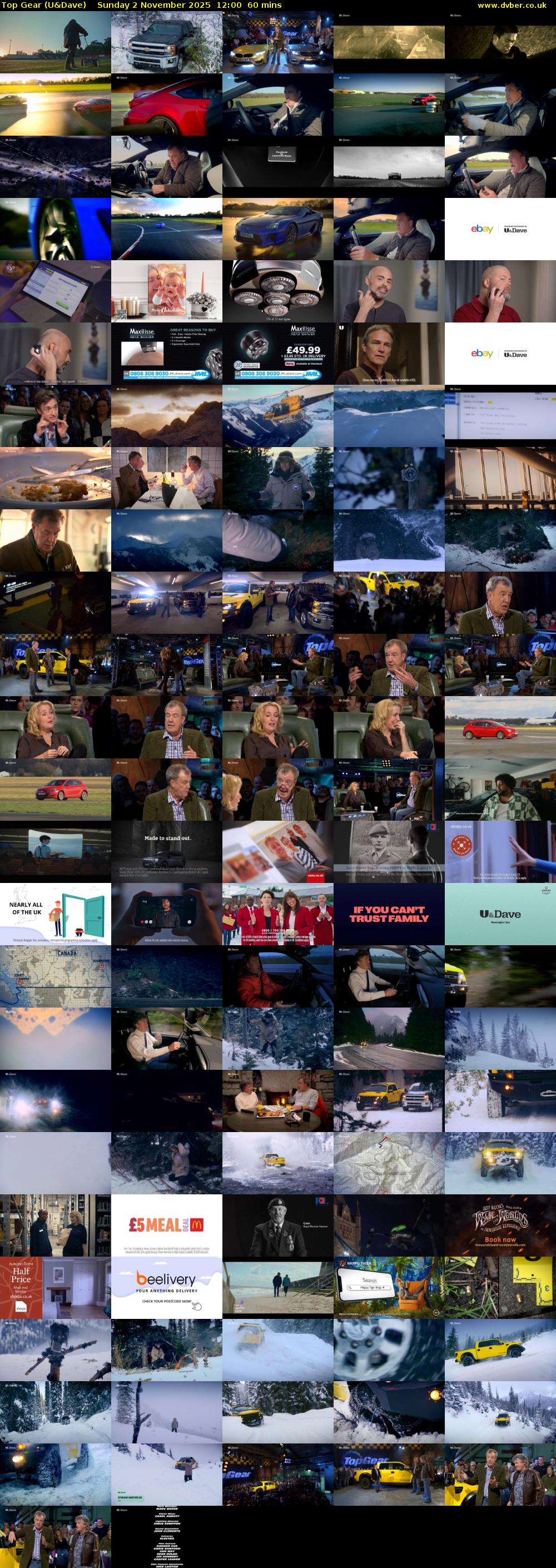 Top Gear (U&Dave) Sunday 2 November 2025 12:00 - 13:00