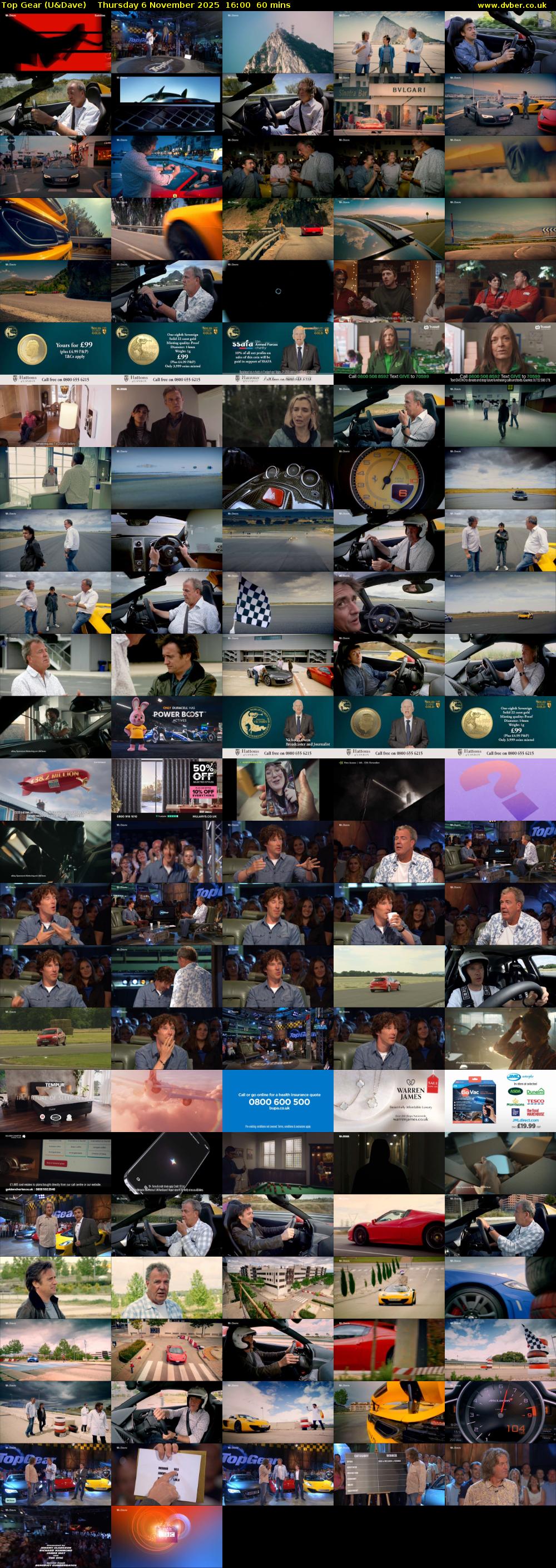 Top Gear (U&Dave) Thursday 6 November 2025 16:00 - 17:00