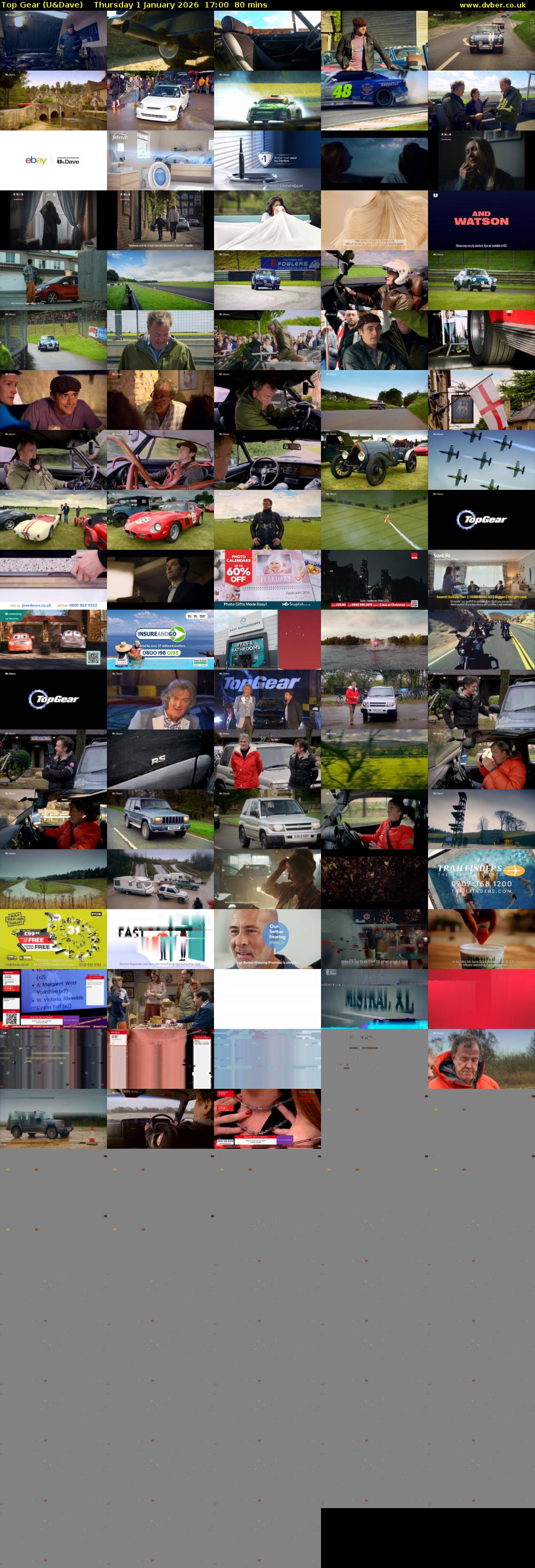 Top Gear (U&Dave) Thursday 1 January 2026 17:00 - 18:20