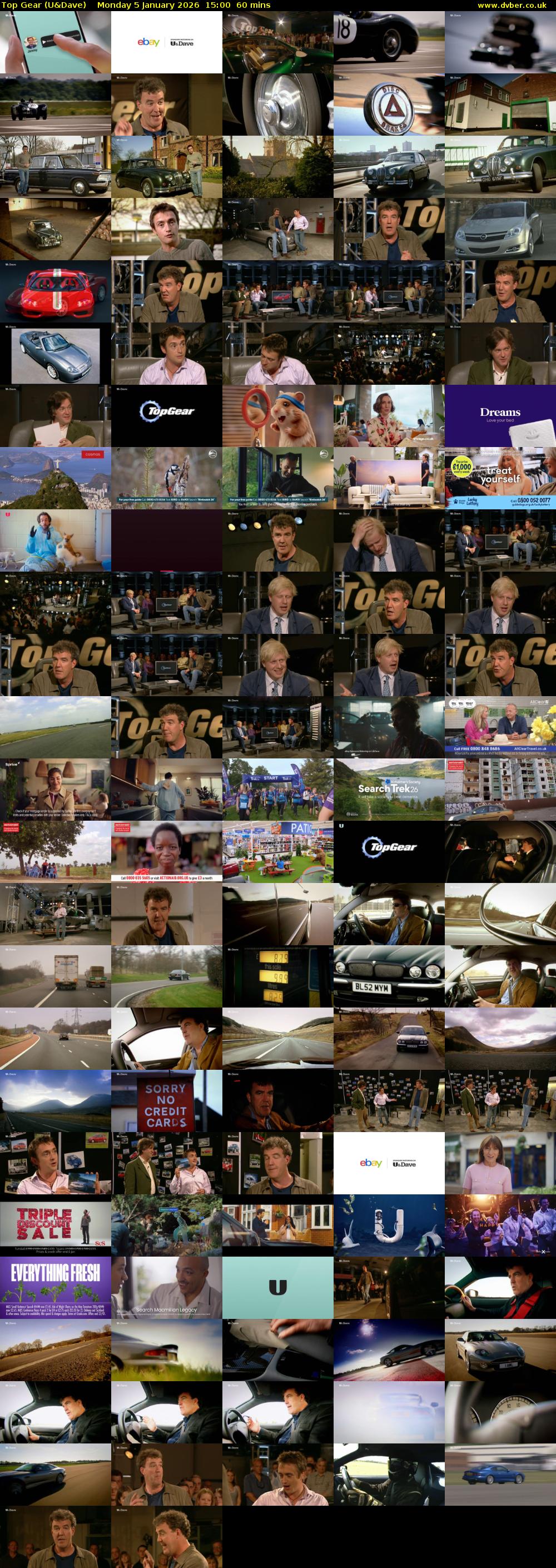 Top Gear (U&Dave) Monday 5 January 2026 15:00 - 16:00