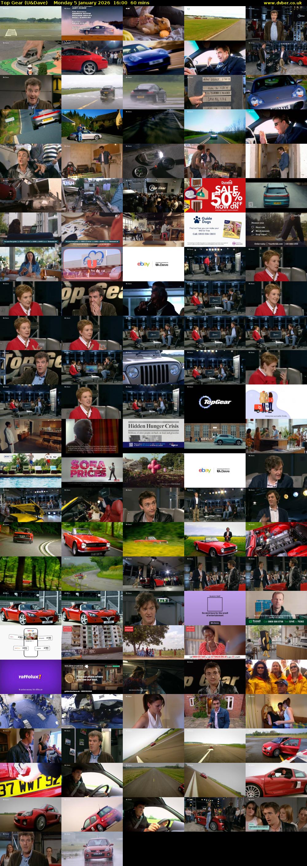 Top Gear (U&Dave) Monday 5 January 2026 16:00 - 17:00