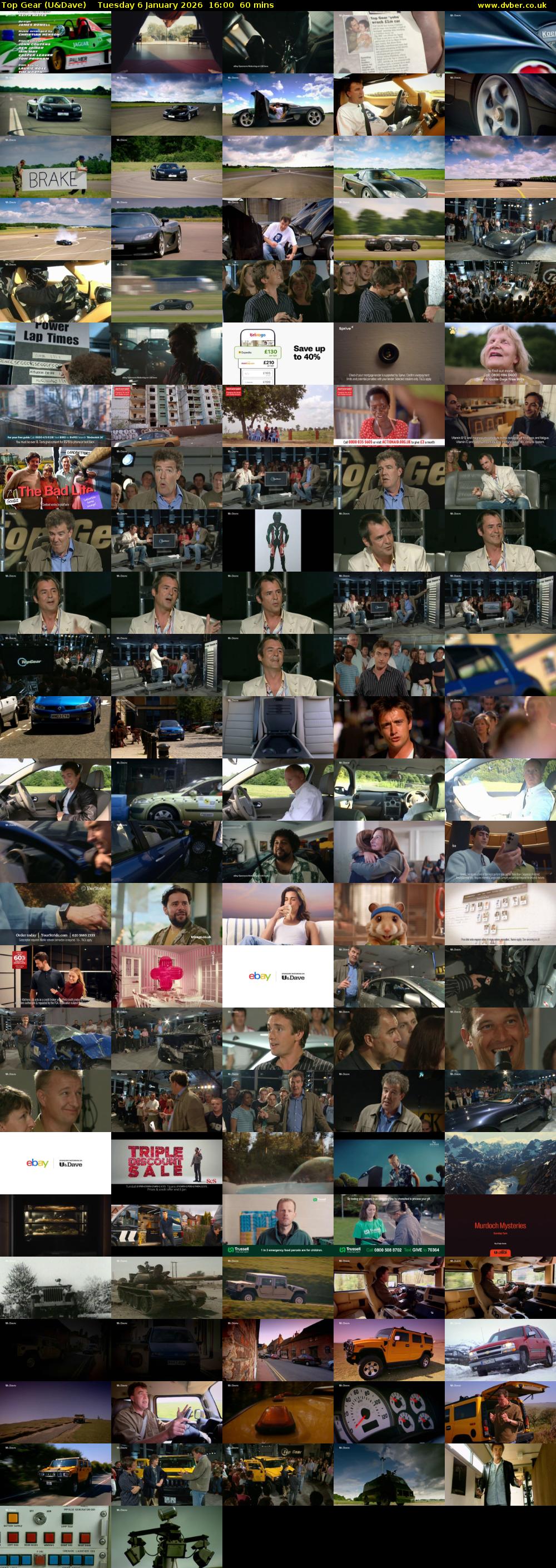 Top Gear (U&Dave) Tuesday 6 January 2026 16:00 - 17:00