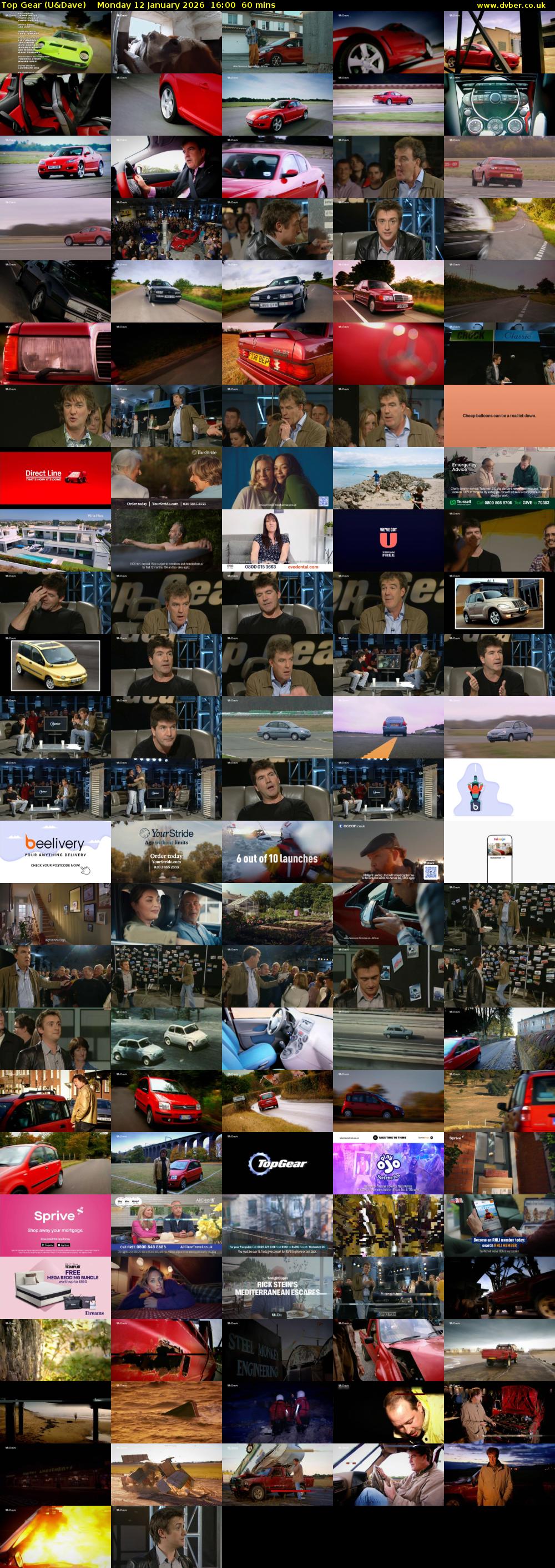 Top Gear (U&Dave) Monday 12 January 2026 16:00 - 17:00