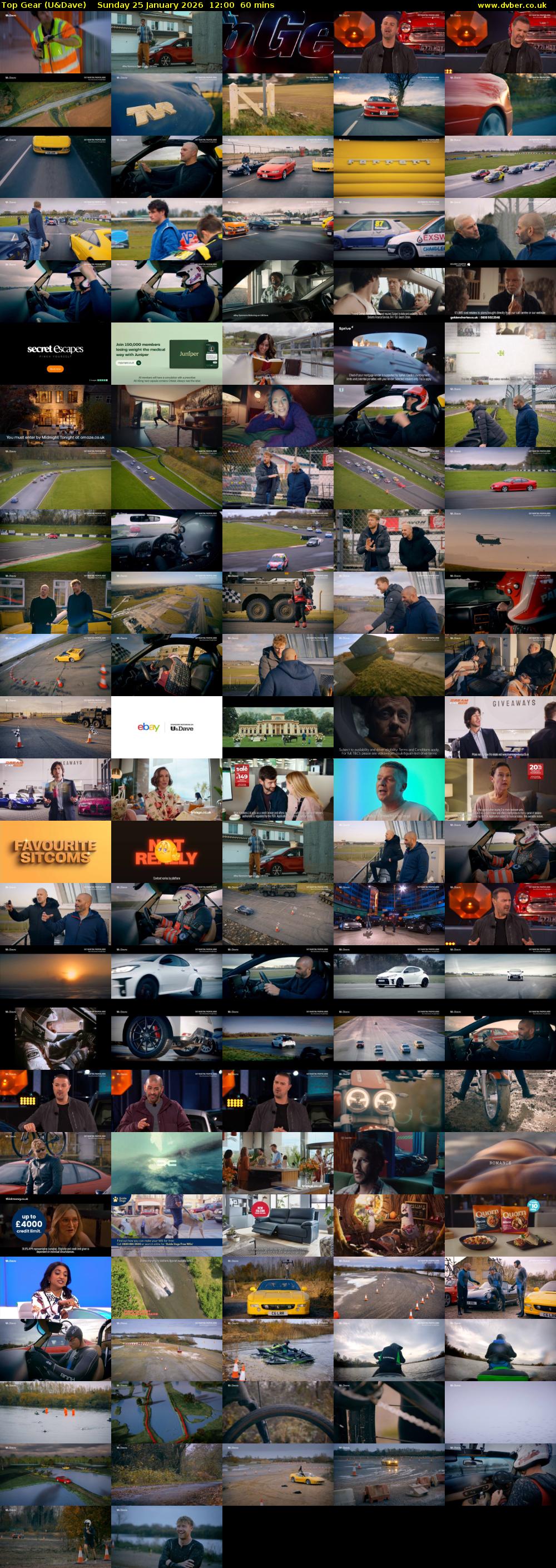 Top Gear (U&Dave) Sunday 25 January 2026 12:00 - 13:00