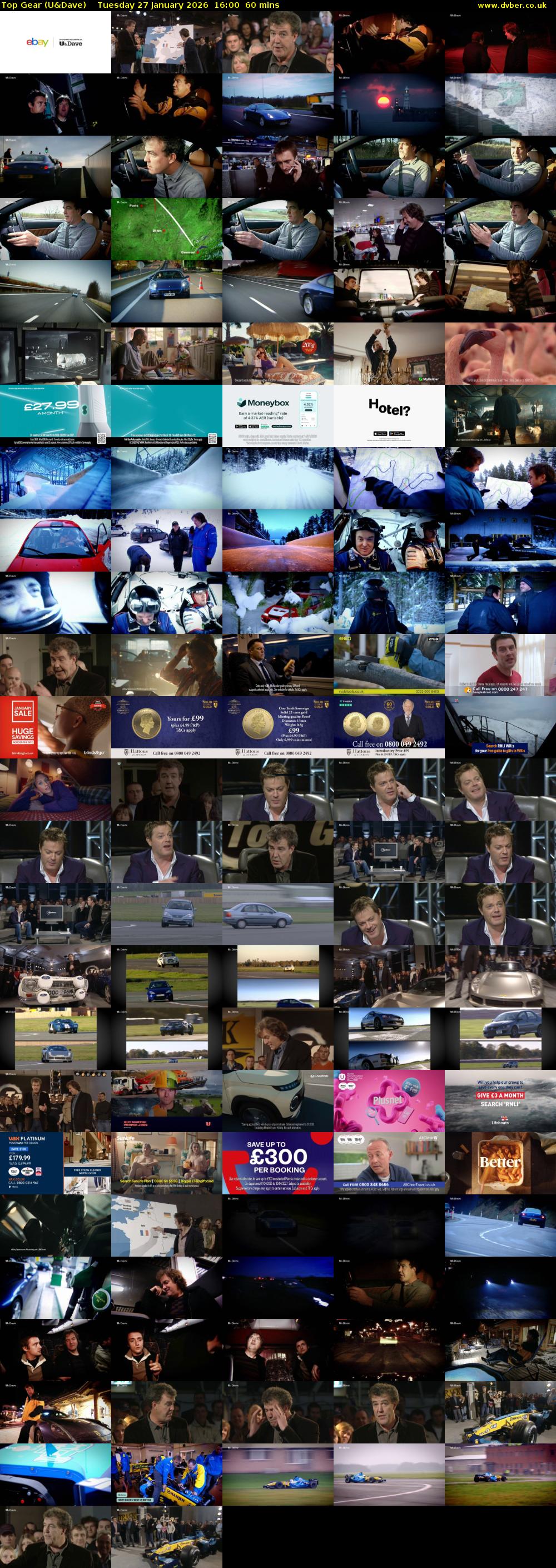 Top Gear (U&Dave) Tuesday 27 January 2026 16:00 - 17:00