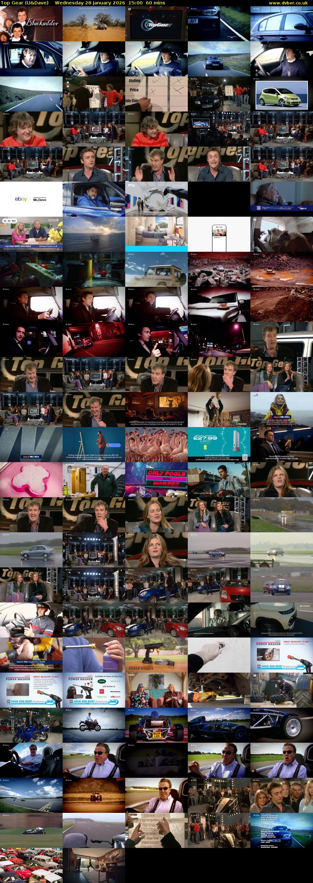 Top Gear (U&Dave) Wednesday 28 January 2026 15:00 - 16:00