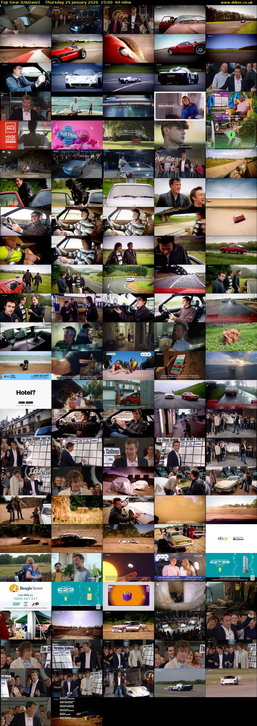 Top Gear (U&Dave) Thursday 29 January 2026 15:00 - 16:00
