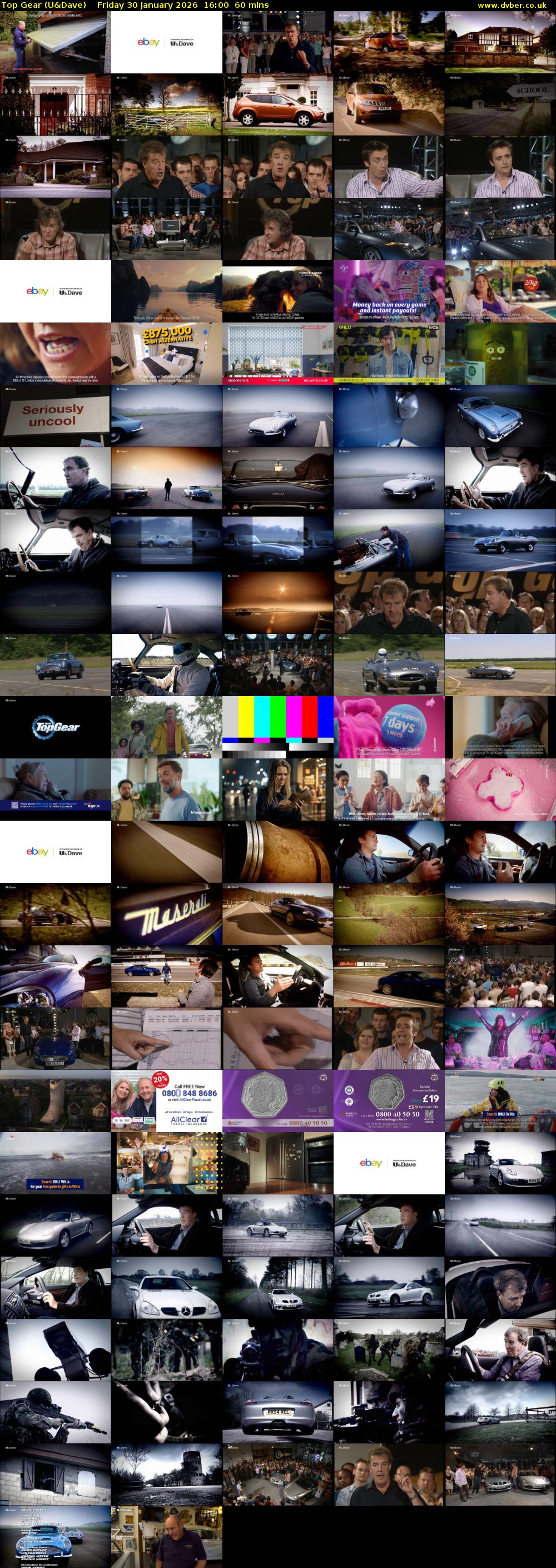 Top Gear (U&Dave) Friday 30 January 2026 16:00 - 17:00