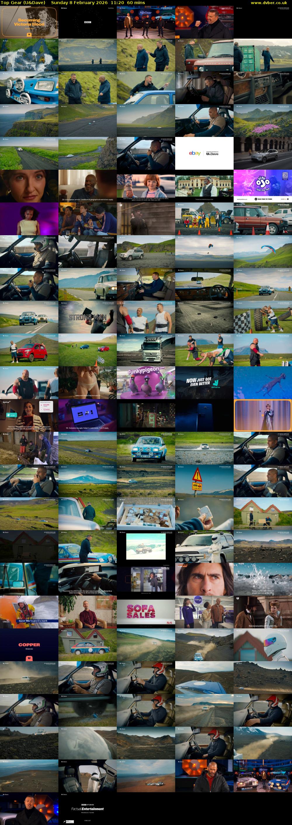 Top Gear (U&Dave) Sunday 8 February 2026 11:20 - 12:20
