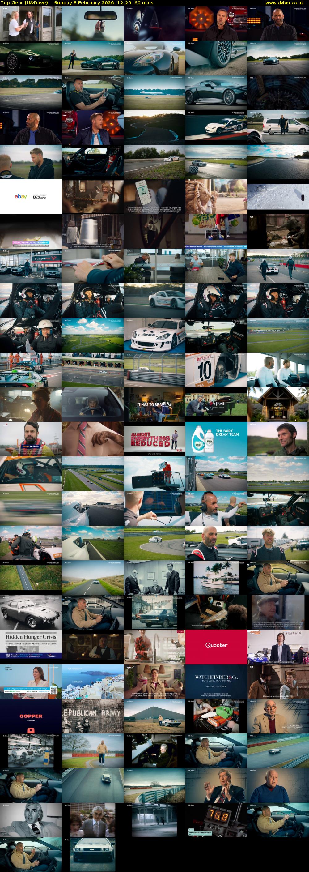 Top Gear (U&Dave) Sunday 8 February 2026 12:20 - 13:20