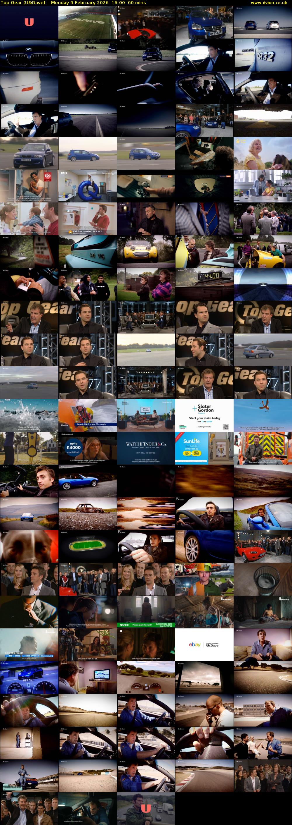 Top Gear (U&Dave) Monday 9 February 2026 16:00 - 17:00