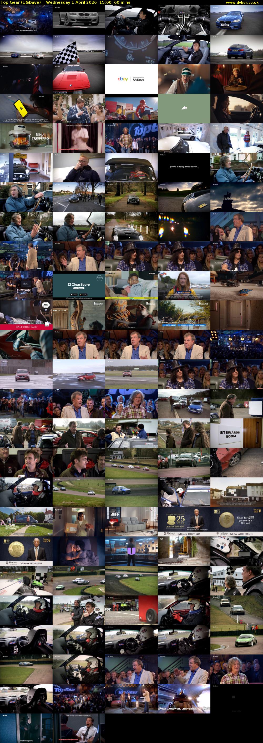 Top Gear (U&Dave) Wednesday 1 April 2026 15:00 - 16:00