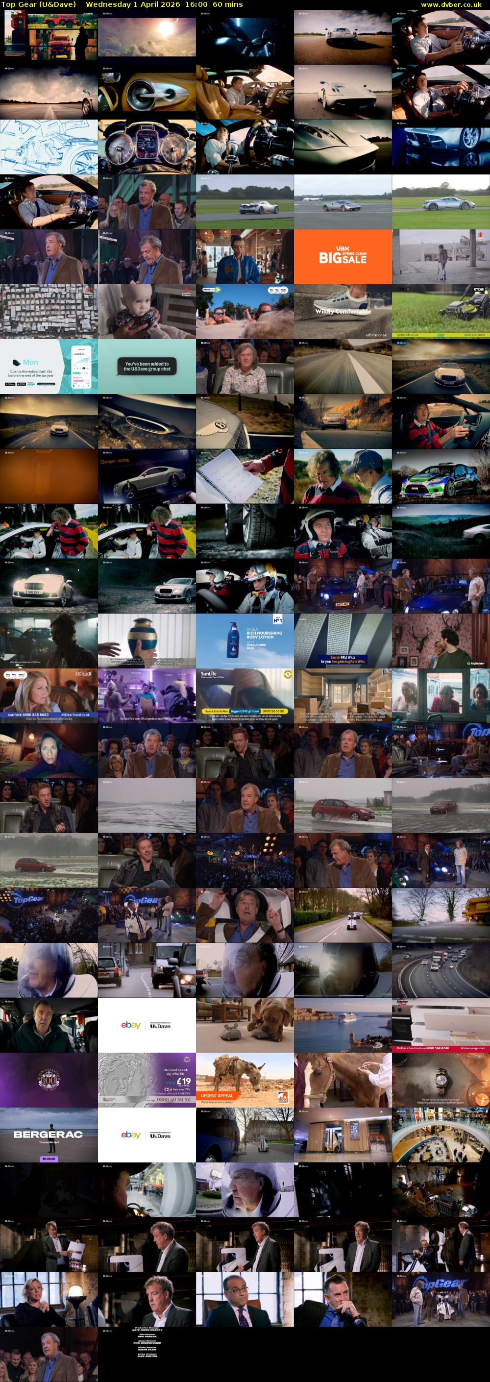 Top Gear (U&Dave) Wednesday 1 April 2026 16:00 - 17:00