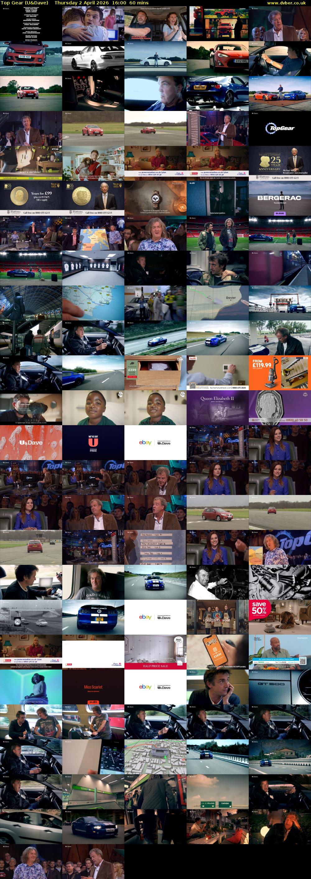 Top Gear (U&Dave) Thursday 2 April 2026 16:00 - 17:00