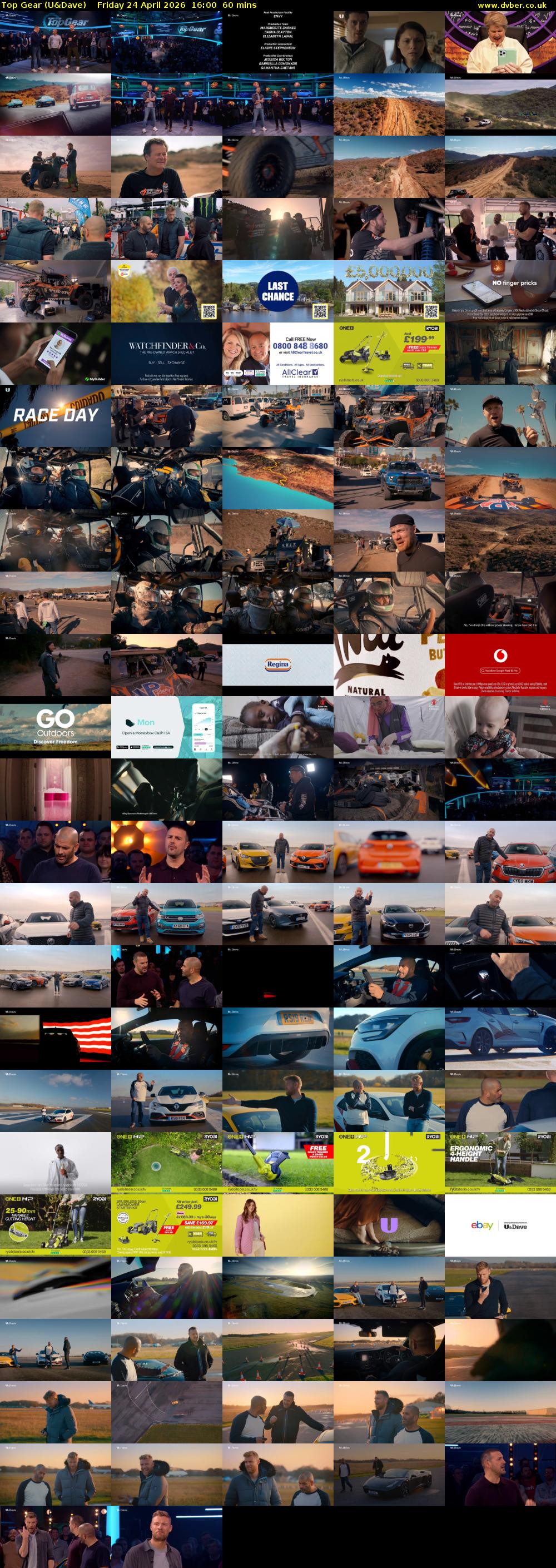 Top Gear (U&Dave) Friday 24 April 2026 16:00 - 17:00