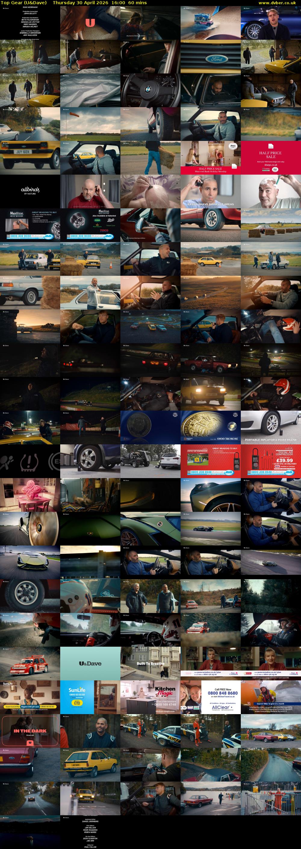 Top Gear (U&Dave) Thursday 30 April 2026 16:00 - 17:00