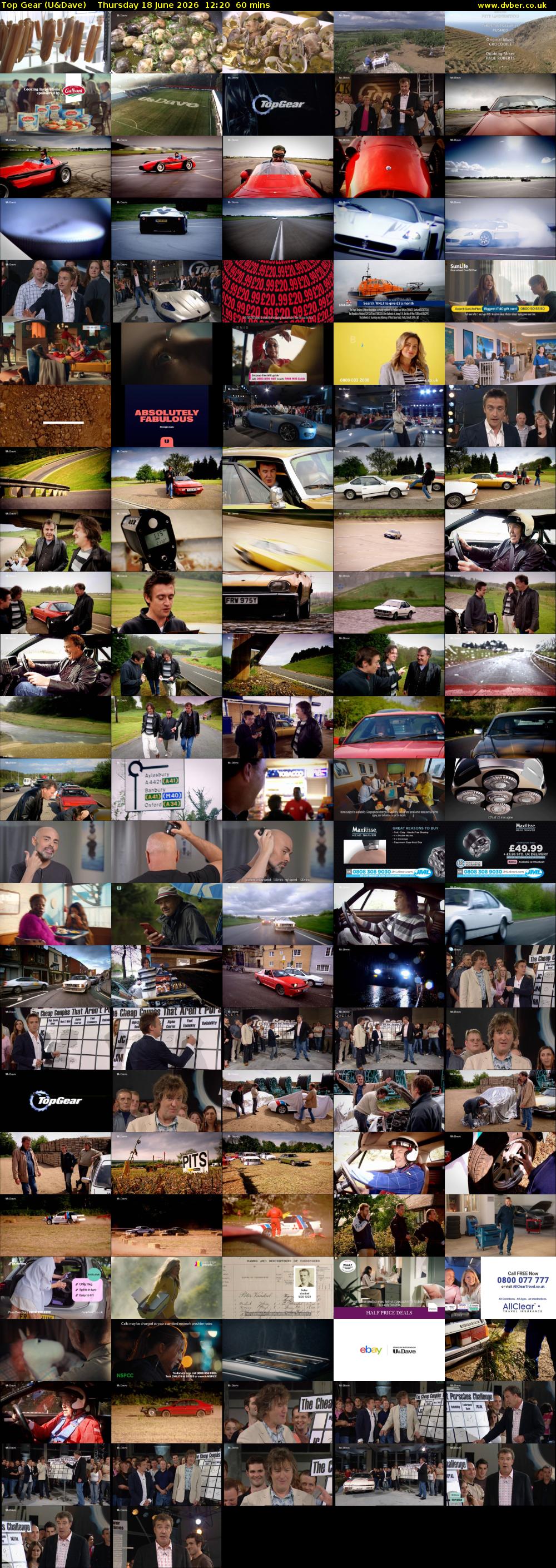 Top Gear (U&Dave) Thursday 18 June 2026 12:20 - 13:20