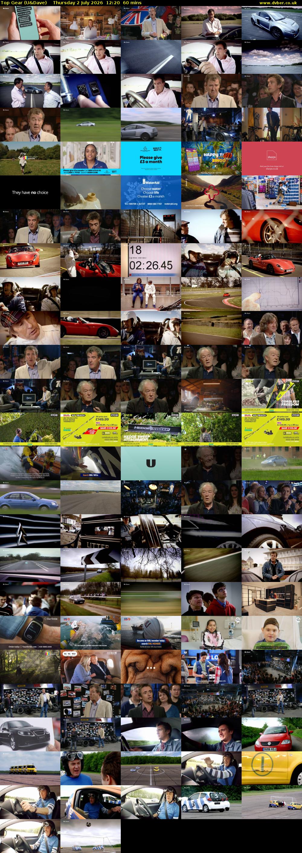 Top Gear (U&Dave) Thursday 2 July 2026 12:20 - 13:20