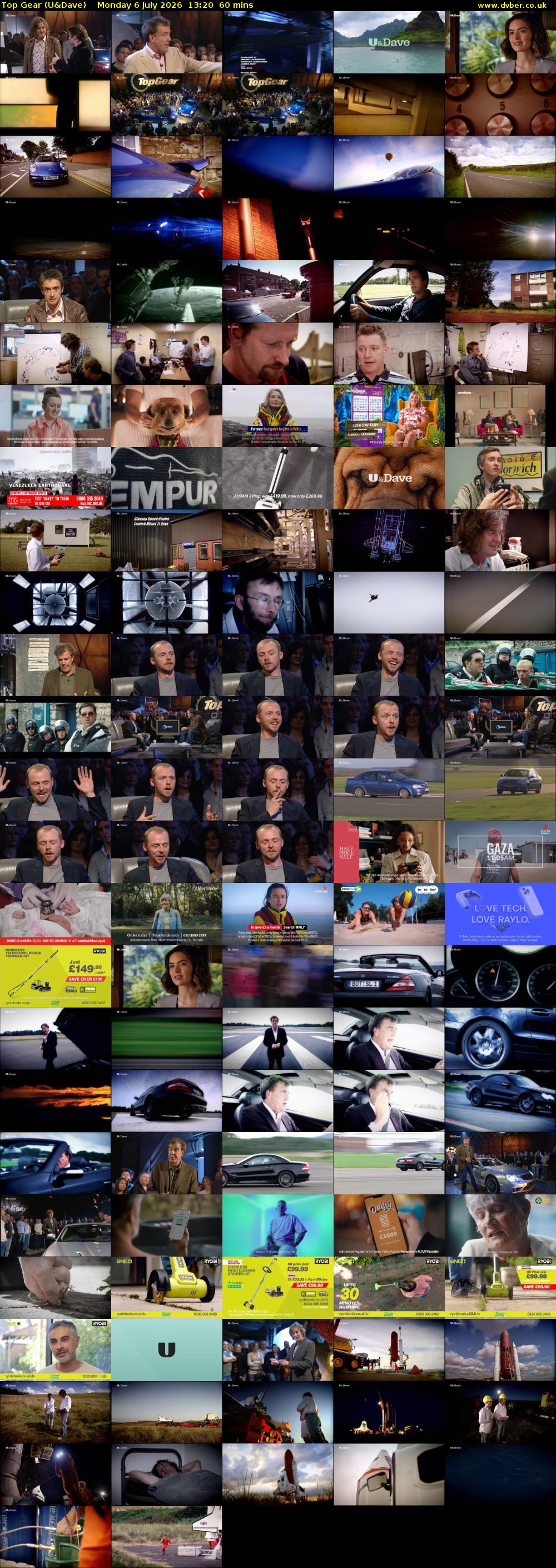 Top Gear (U&Dave) Monday 6 July 2026 13:20 - 14:20