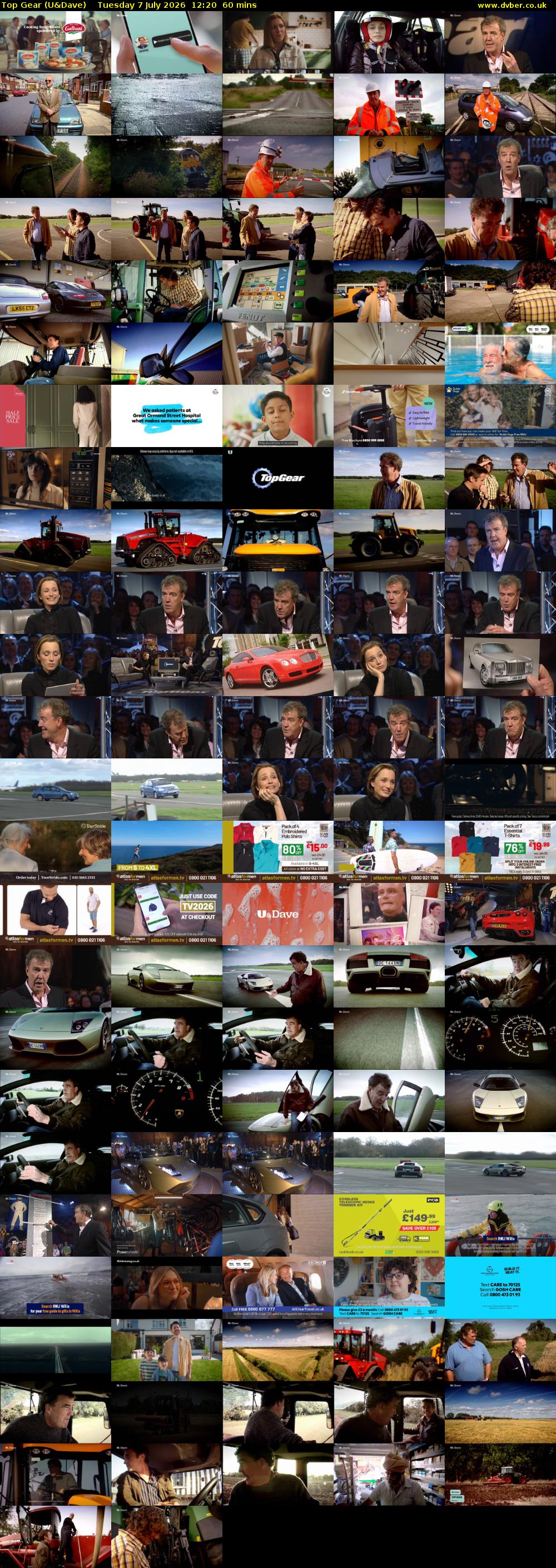 Top Gear (U&Dave) Tuesday 7 July 2026 12:20 - 13:20