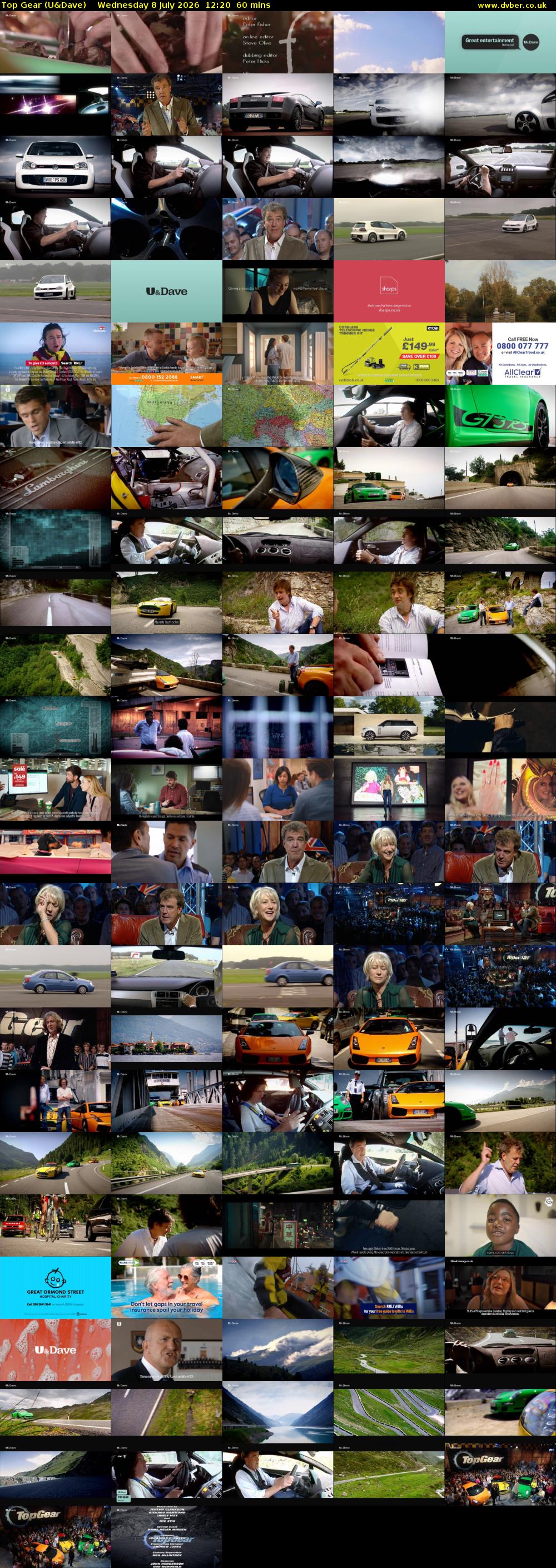 Top Gear (U&Dave) Wednesday 8 July 2026 12:20 - 13:20