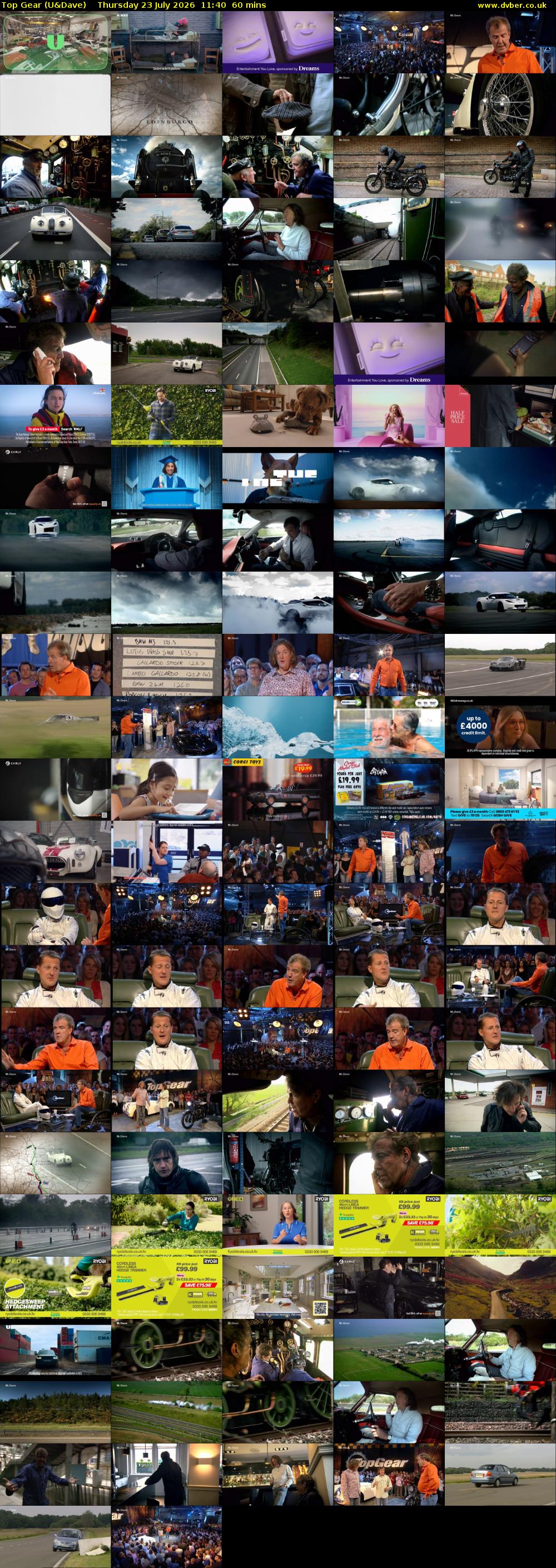 Top Gear (U&Dave) Thursday 23 July 2026 11:40 - 12:40