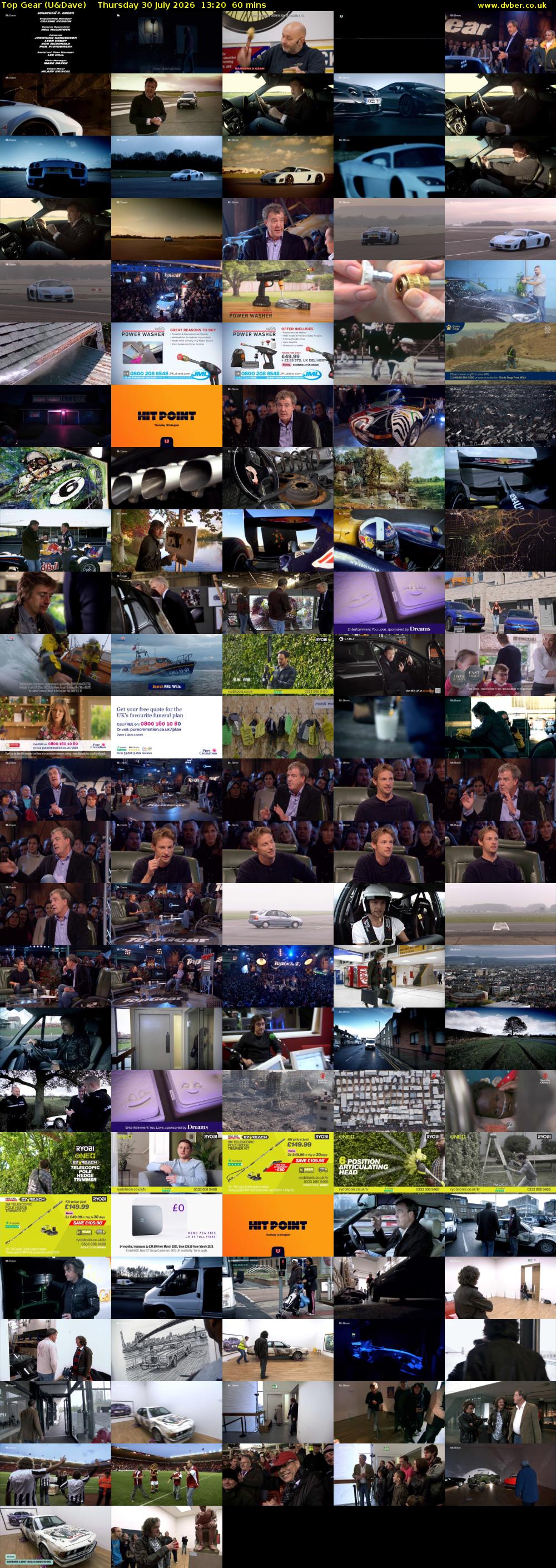 Top Gear (U&Dave) Thursday 30 July 2026 13:20 - 14:20