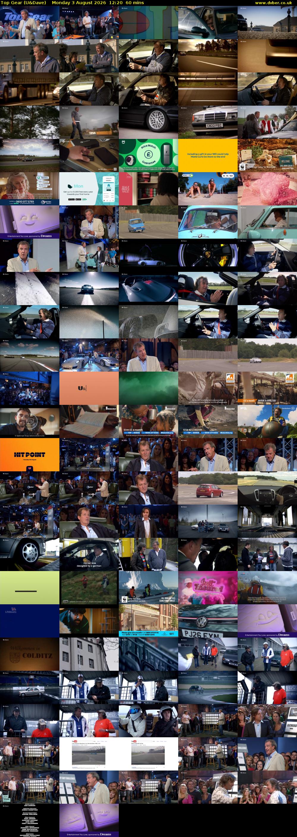 Top Gear (U&Dave) Monday 3 August 2026 12:20 - 13:20
