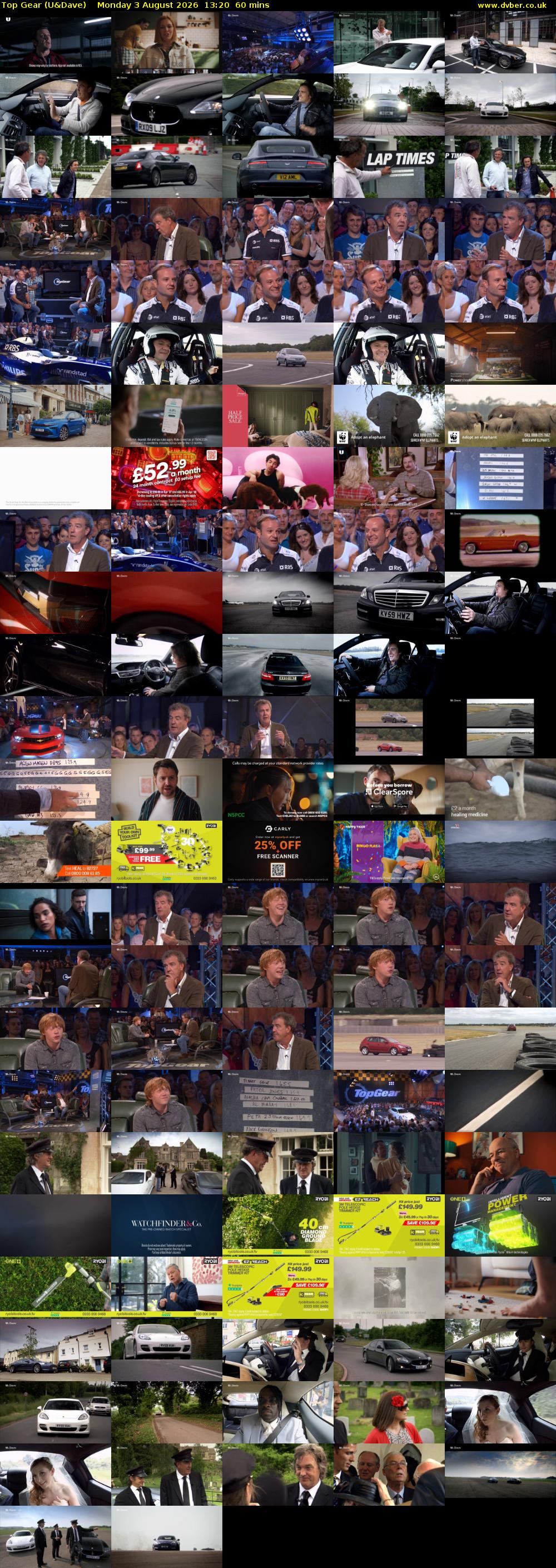 Top Gear (U&Dave) Monday 3 August 2026 13:20 - 14:20
