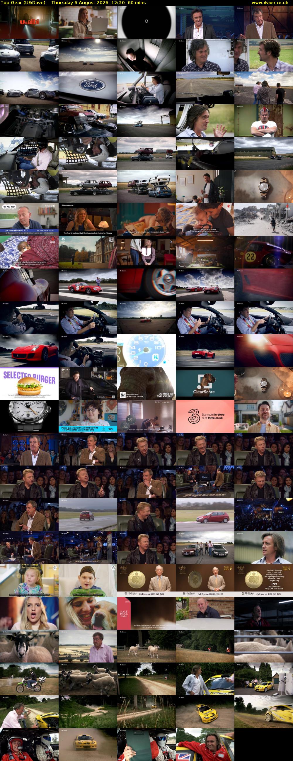 Top Gear (U&Dave) Thursday 6 August 2026 12:20 - 13:20