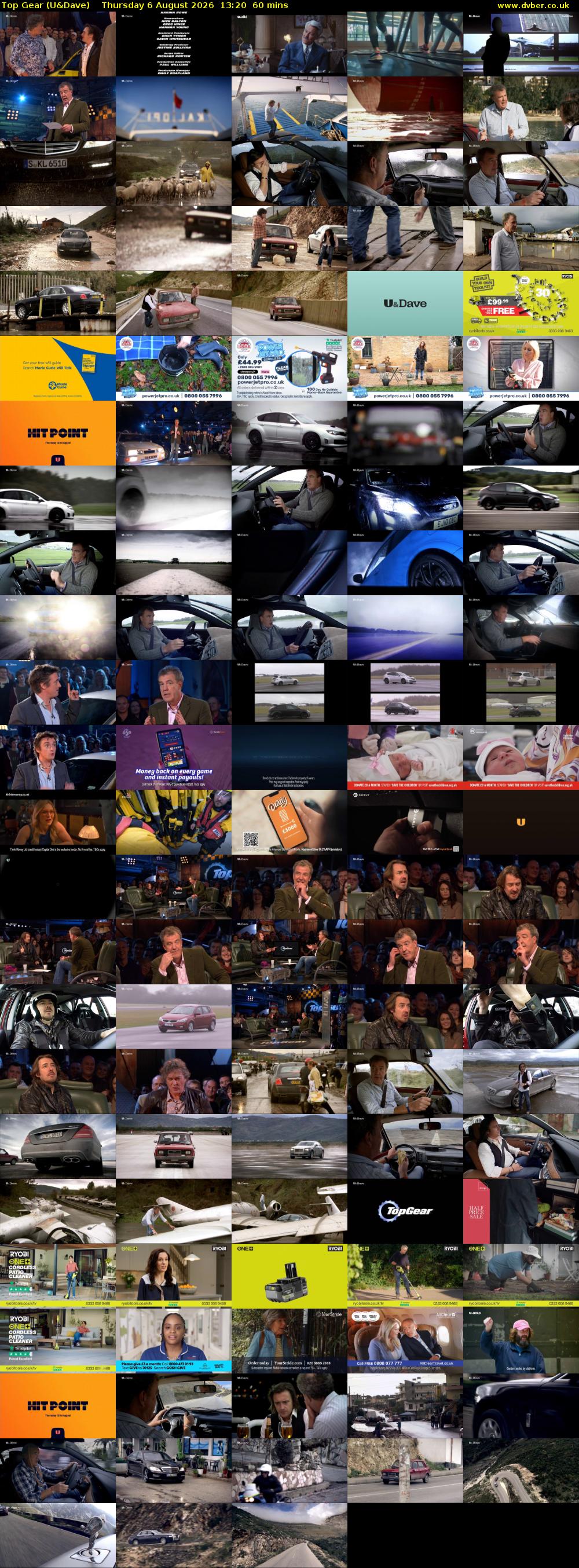 Top Gear (U&Dave) Thursday 6 August 2026 13:20 - 14:20