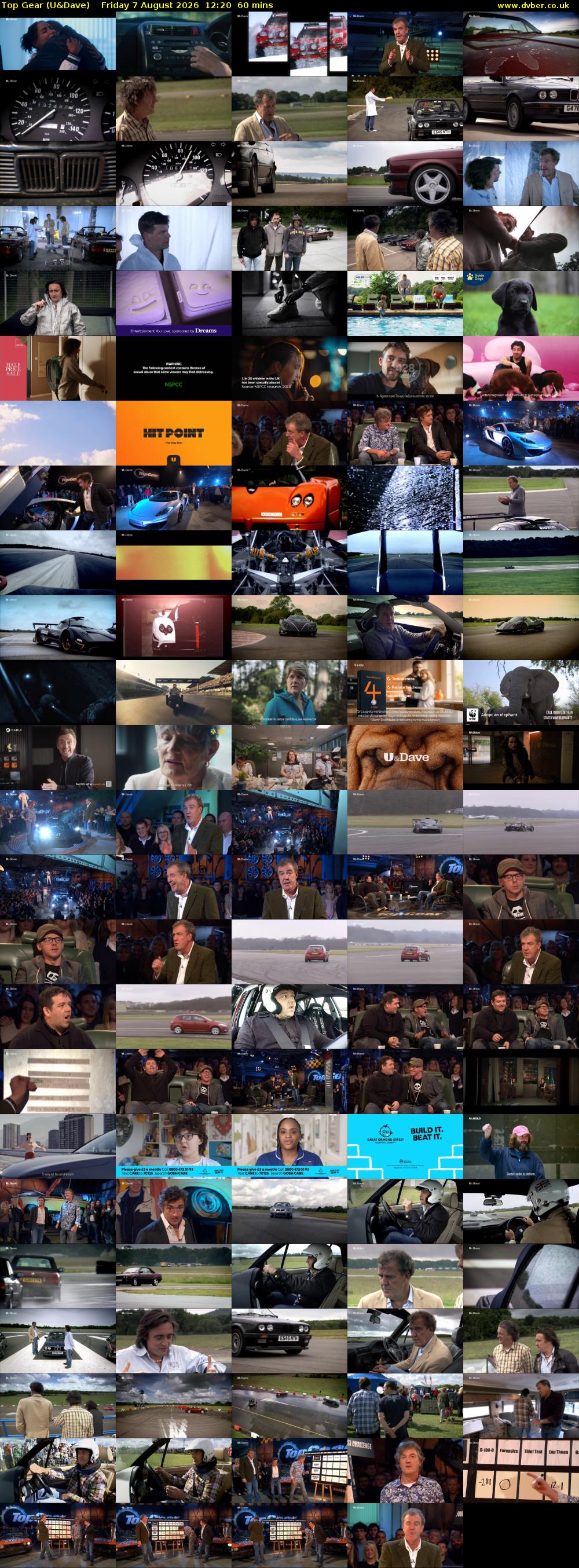 Top Gear (U&Dave) Friday 7 August 2026 12:20 - 13:20