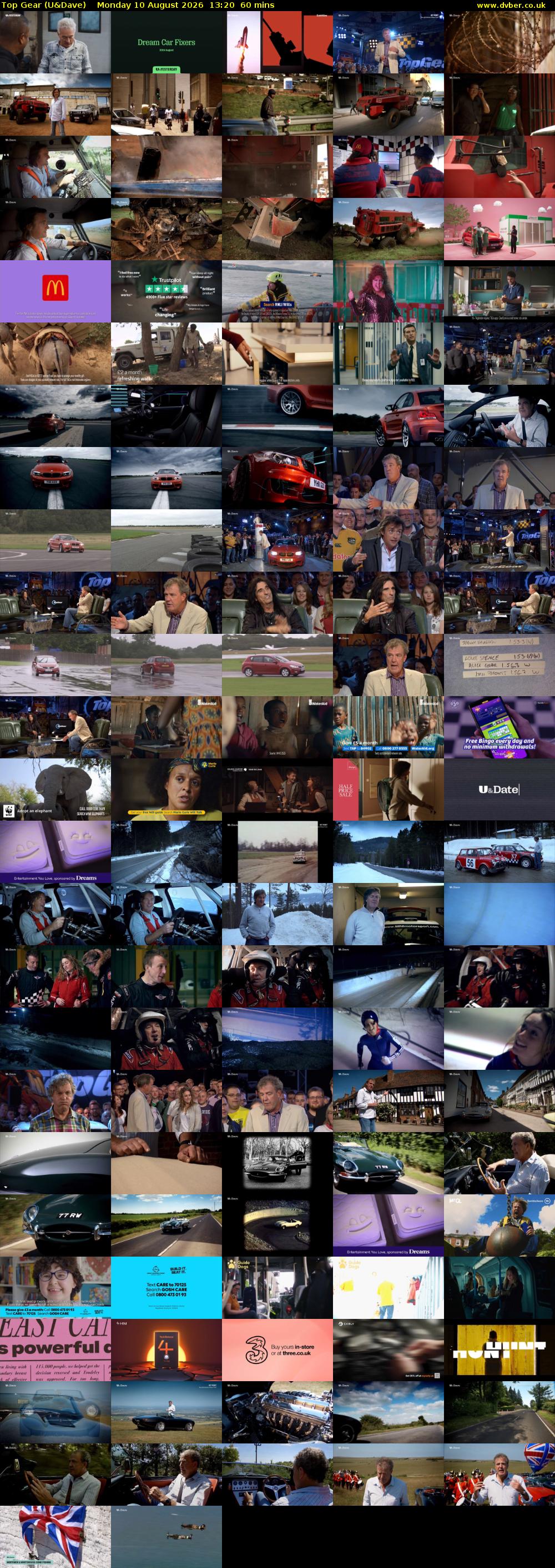 Top Gear (U&Dave) Monday 10 August 2026 13:20 - 14:20