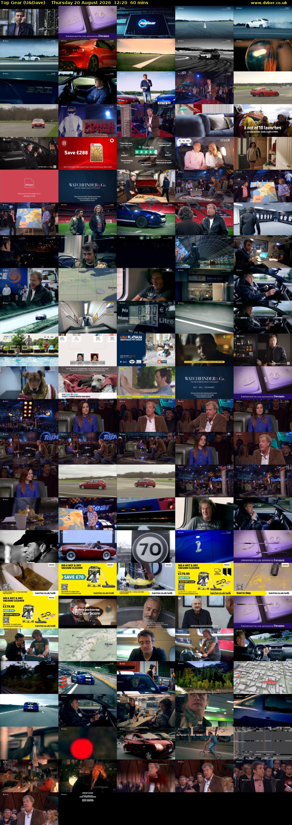 Top Gear (U&Dave) Thursday 20 August 2026 12:20 - 13:20