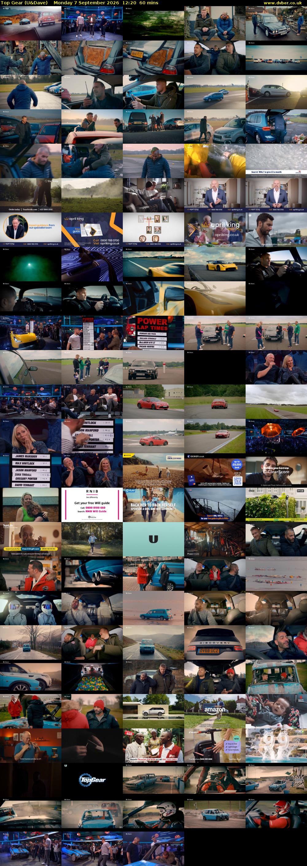 Top Gear (U&Dave) Monday 7 September 2026 12:20 - 13:20