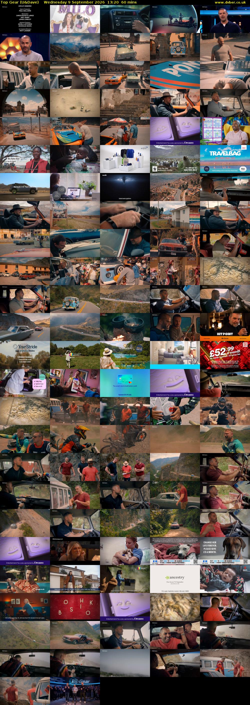 Top Gear (U&Dave) Wednesday 9 September 2026 13:20 - 14:20