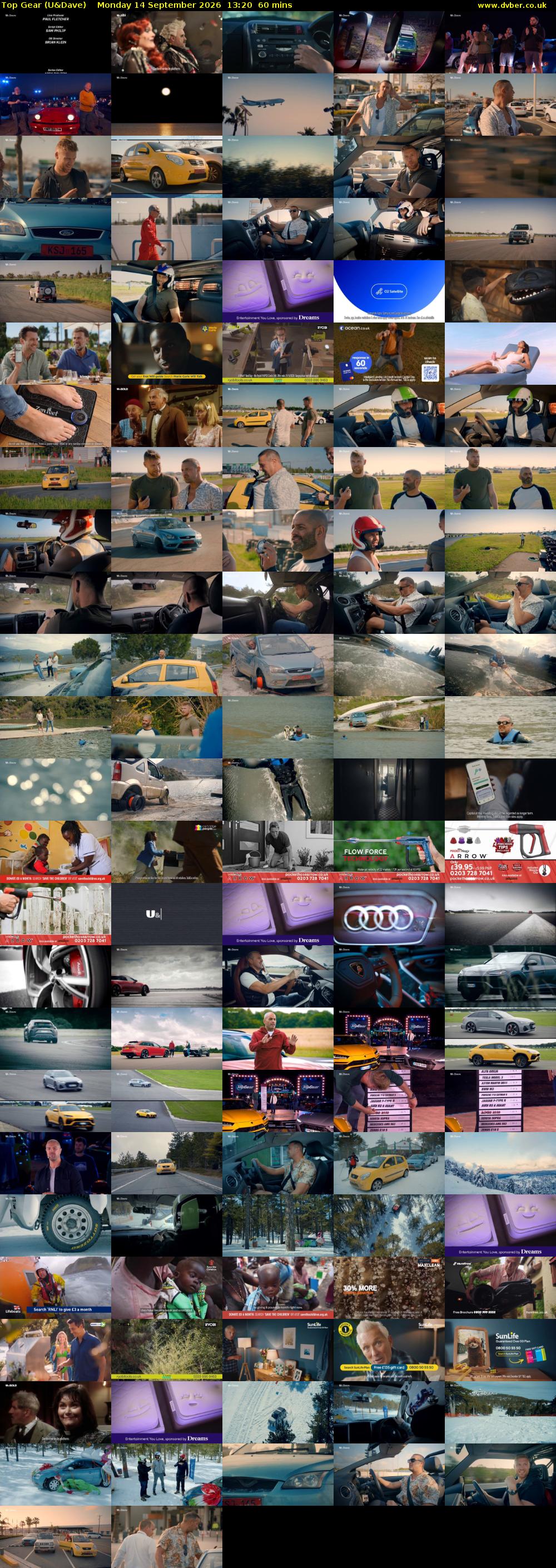 Top Gear (U&Dave) Monday 14 September 2026 13:20 - 14:20