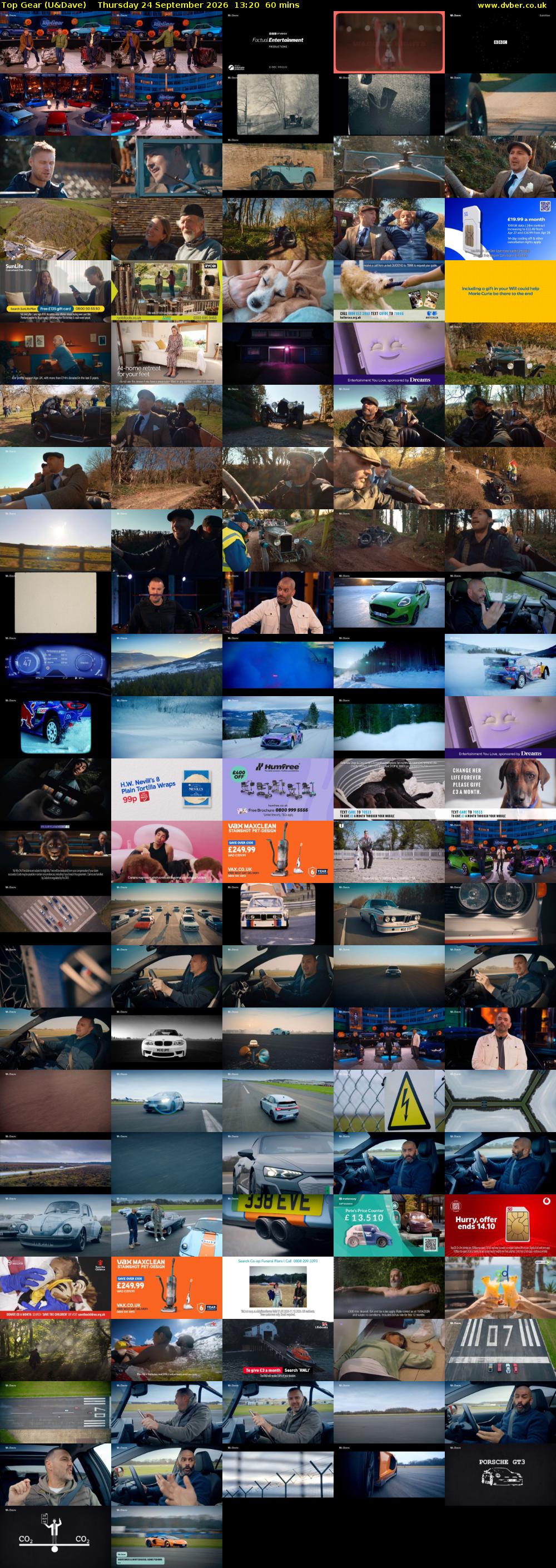 Top Gear (U&Dave) Thursday 24 September 2026 13:20 - 14:20