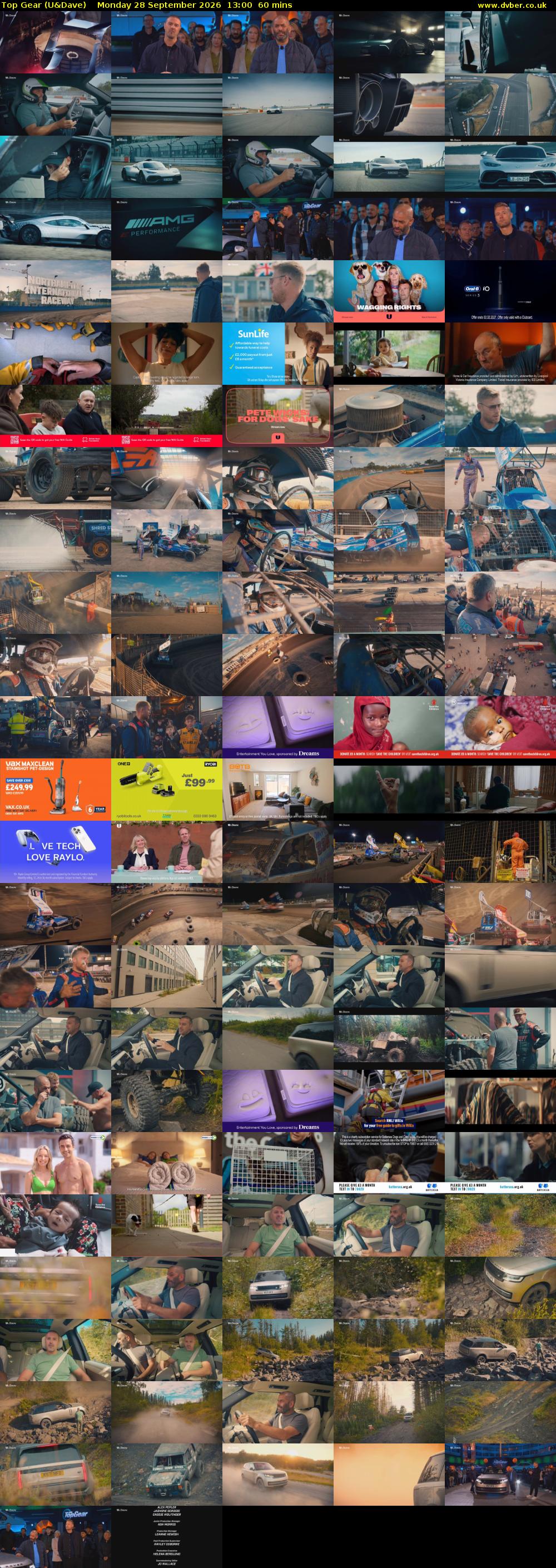 Top Gear (U&Dave) Monday 28 September 2026 13:00 - 14:00