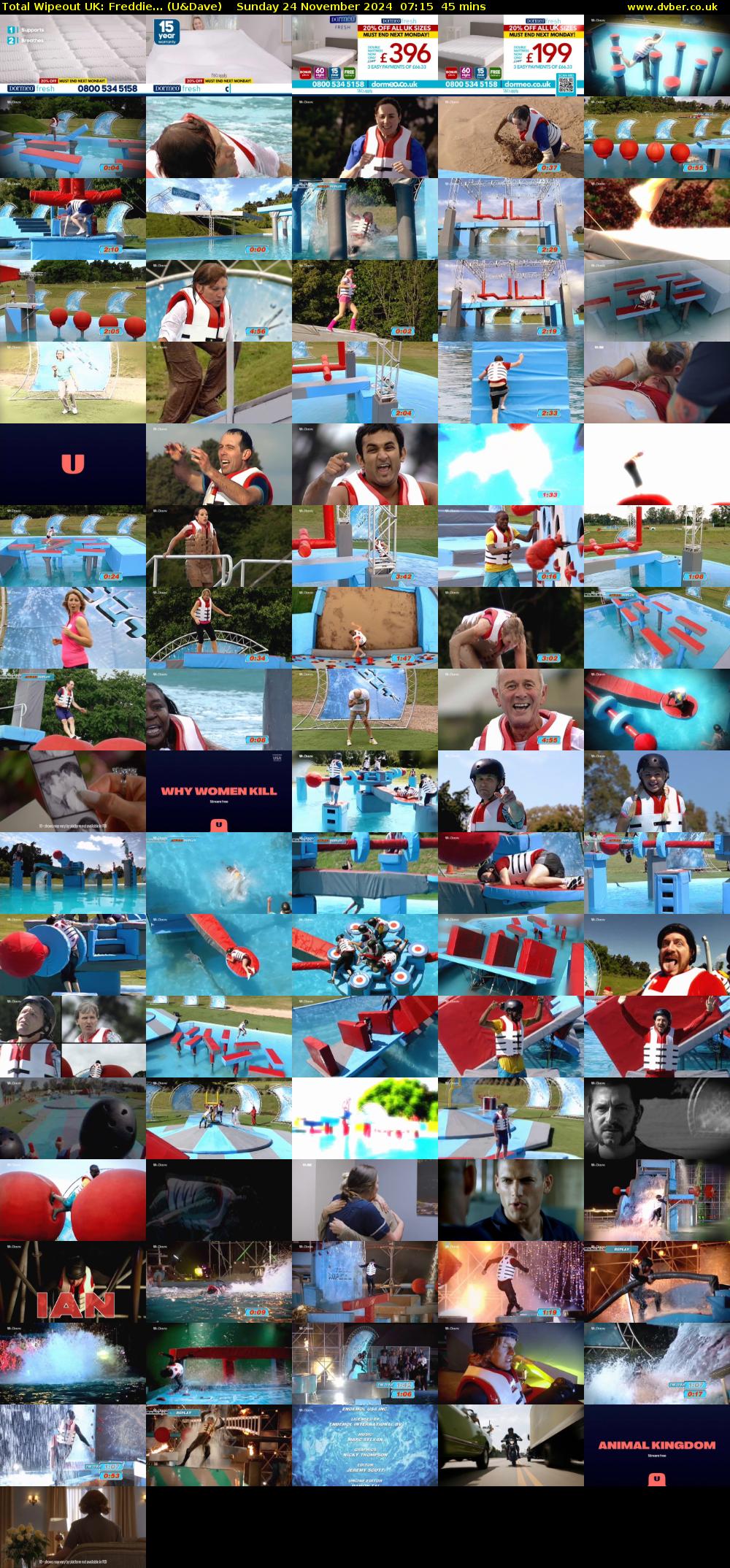Total Wipeout UK: Freddie... (U&Dave) Sunday 24 November 2024 07:15 - 08:00