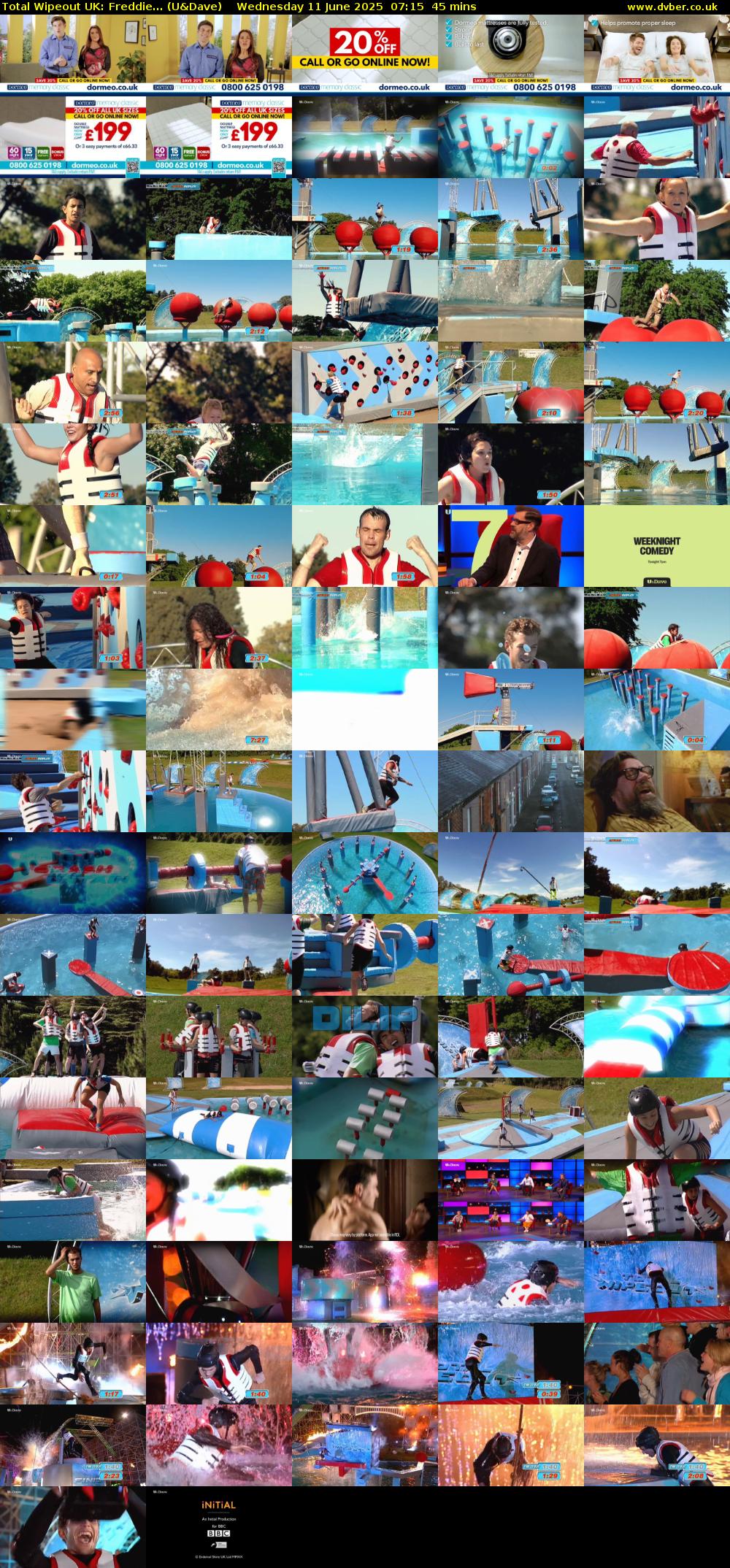 Total Wipeout UK: Freddie... (U&Dave) Wednesday 11 June 2025 07:15 - 08:00