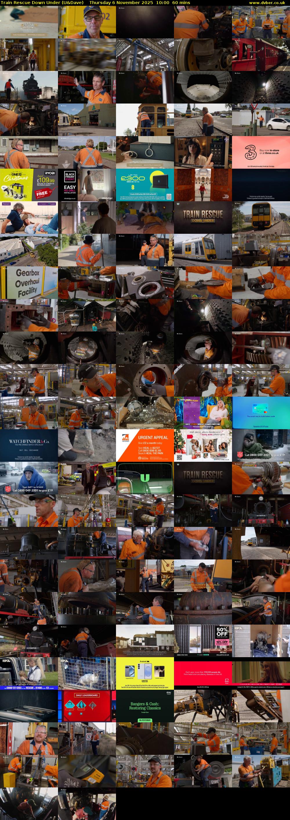 Train Rescue Down Under (U&Dave) Thursday 6 November 2025 10:00 - 11:00