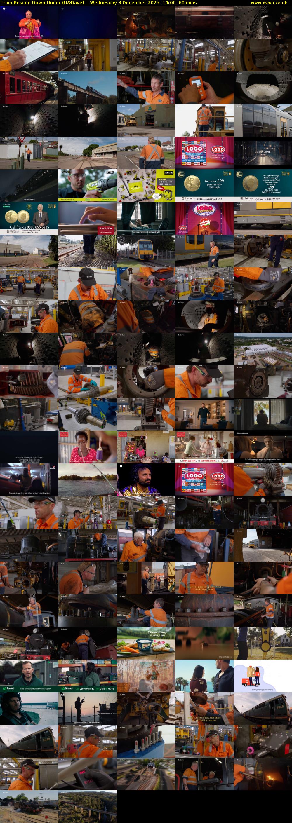 Train Rescue Down Under (U&Dave) Wednesday 3 December 2025 14:00 - 15:00